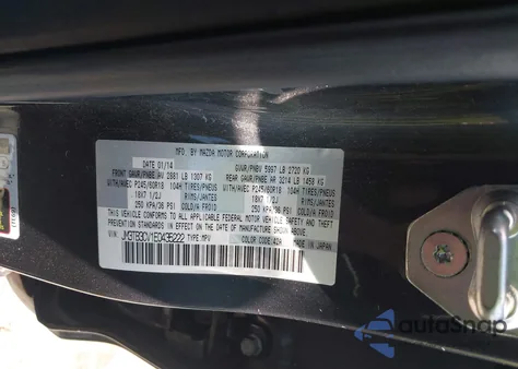 2014 Mazda Cx-9 Touring from USA, damaged, VIN JM3TB3CV1E0435222